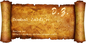 Dombai Zalán névjegykártya